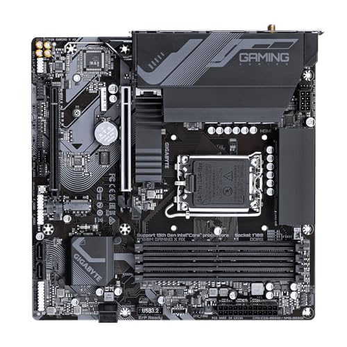 GIGABYTE B760M Gaming X AX Scheda madre - Supporta CPU Intel Core 14ª generazione, VRM a 8+1+1 fasi, fino a 7600 MHz DDR5, 2xPCIe 4.0 M.2, Wi-Fi 6E, LAN 2.5GbE, USB 3.2 Gen 2 - Scheda madre - Immagine 3
