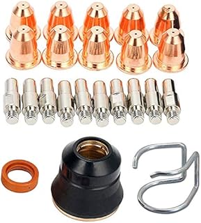 RX WELD 23pcs Plasma Cutter Torch S45 Accessory Kit PR0010 Electrodes PD0116-08 Nozzle Tips Spacer Guide Retaining Cap Gas Diffuser CV0010 Consumables For S45 Torch
