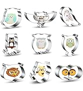 Owl Cookie Cutter Shapes Set - 9 Piece Owl Eye, Owl Face, Owl Head, Cute Cartoon Owl Shaped, Spre...
