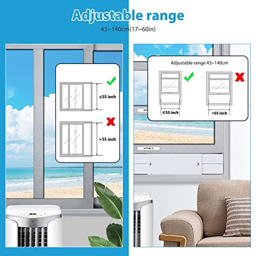 Kit d'aération de fenêtre réglable pour climatiseur mobile