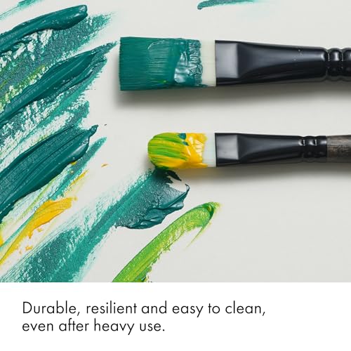 Image of ARTIFY Artists' Acrylic Synthetic Hog Hair Paint Brush Set, 24 Pieces Long Handle Hard Nylon Oil Paint Brushes, Professional Paint Brushes for Gouache, Acrylic Painting