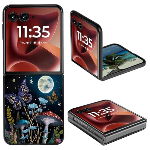 Coque Galaxy Z Flip 7 rigide PC imprimé champignon lune