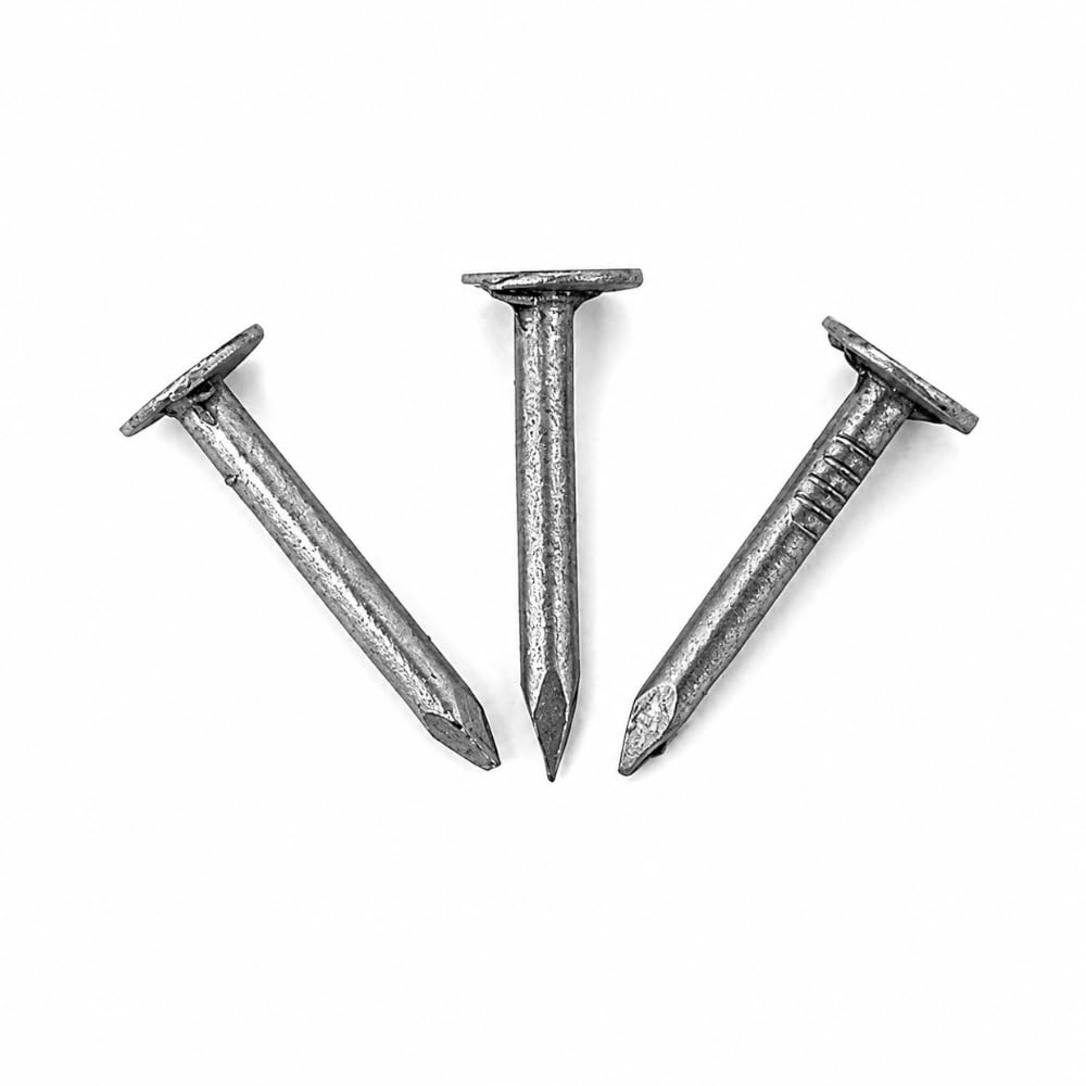 Nuts About Bolts 13mm Clout Nails | Extra Large Head Galvanised Roofing Felt Tacks for Shed Roof, Fences & Timber | Rust-Resistant Zinc-Coated Steel | Ring Shank | Pack of 100