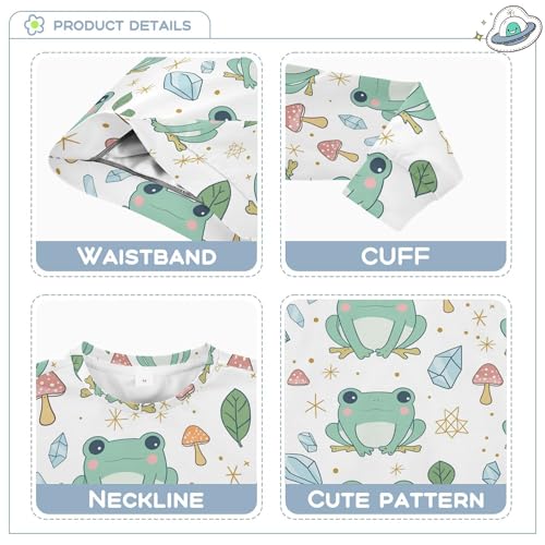 JUNZAN Cute Frogs Mushrooms Big Boys Pullover Hoodie Long Sleeve Hoodies for Girls Athletic 4T3