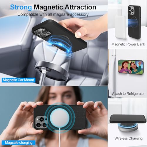 Harryshell 2 in 1 for iPhone 14 Pro Max Wallet Case Magnetic Compatible with Magsafe RFID Blocking Card Holder Detachable Phone Cover Zipper Purse Kickstand Wrist Strap for Men Women 6.7" 2022 Black - image 4