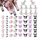 50PCS Kitty Nail Charms and Planet Nail Charms for Acrylic Nails Y2K Kawaii Nail Decorations Nail Art Supplies 3D Flatback Resin Charms Cartoon Slime Jewels Cute DIY Nail Accessories
