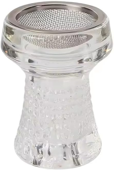 Premium Glass Hookah Bowl with Heat-Resistant Mesh Screen – Clear Shisha Head for Smooth Sessions