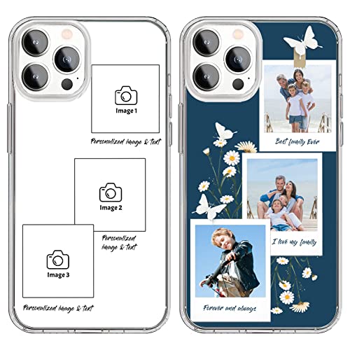 YeeDgner Personalized Photo Phone Case for Samsung Galaxy S23 Plus Ultra S22 S21 S20 FE A03S A53 iPhone 14 13 12 11 Pro MAX XR vs Floral Design Custom Birthday Customized Photo Phone Case