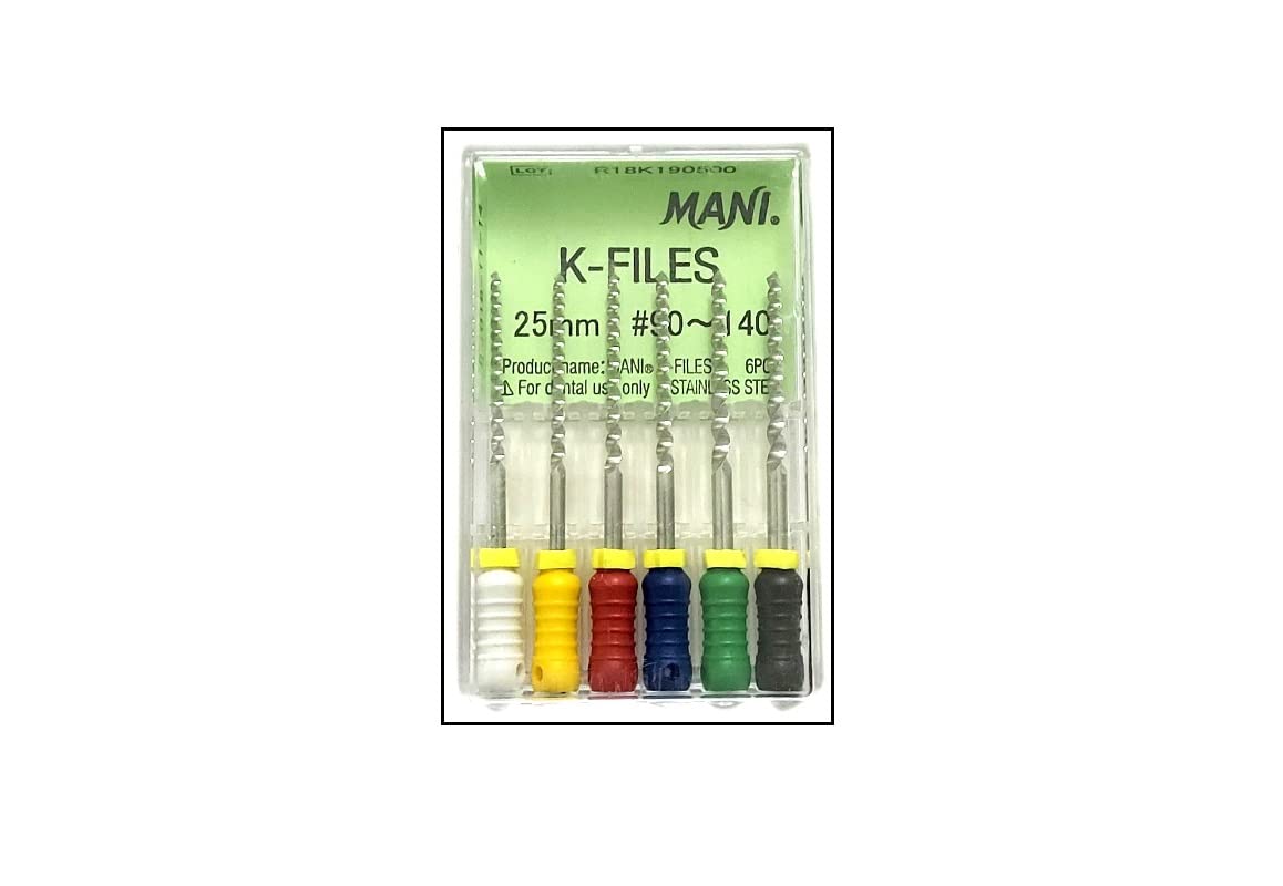 Mani K Files 25mm Dental Root Canal Files Size 90-140 (Bundle of 2)