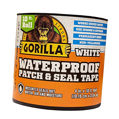 Waterproof Patch & Seal Tape, 4 in x 10 lb, White Pack of 1