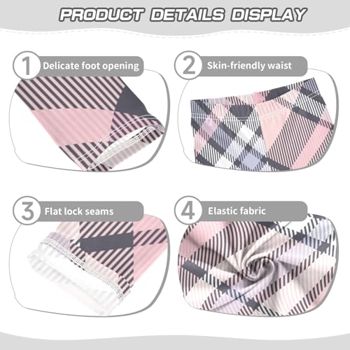 Buffalo Plaid Check Tartan Scotland Pink Girls Shorts Cotton Cartwheel Shorts Lounge Pants for Beach3