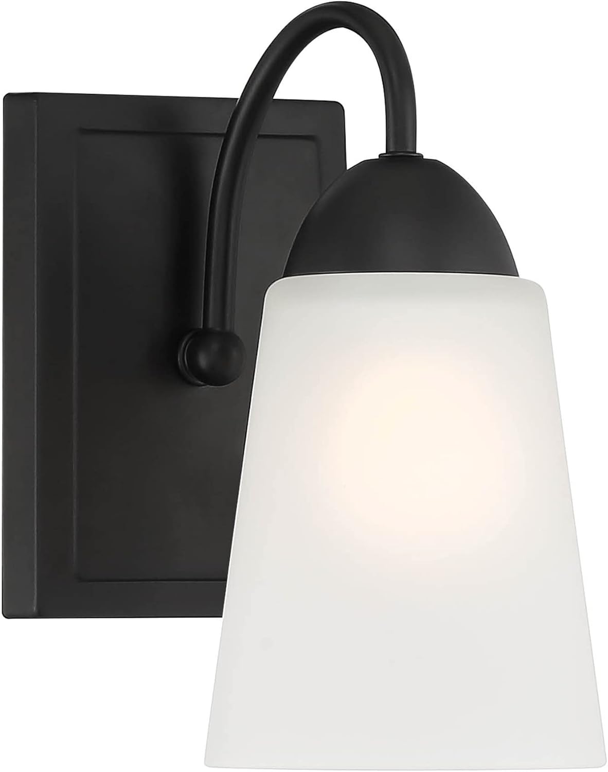DESIGNERS FOUNTAIN Malone Outdoor Light Fixture, 9.25 Inch Exterior Wall Lantern Sconce for Front Door, Patio and Porch, Matte Black, D267M-WS-MB