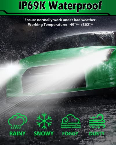 Szkaidag Upgrade 300W H7 Led Headlight Bulbs - 38000Lm Super Bright Led Headlights Conversion Kit 6500K Cool White Ip69K Waterproof, High Beam, Low Beam (2 Pack) #TOP4