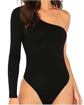 Amazon.com: Allchic Womens Sexy One Shoulder Long Sleeve