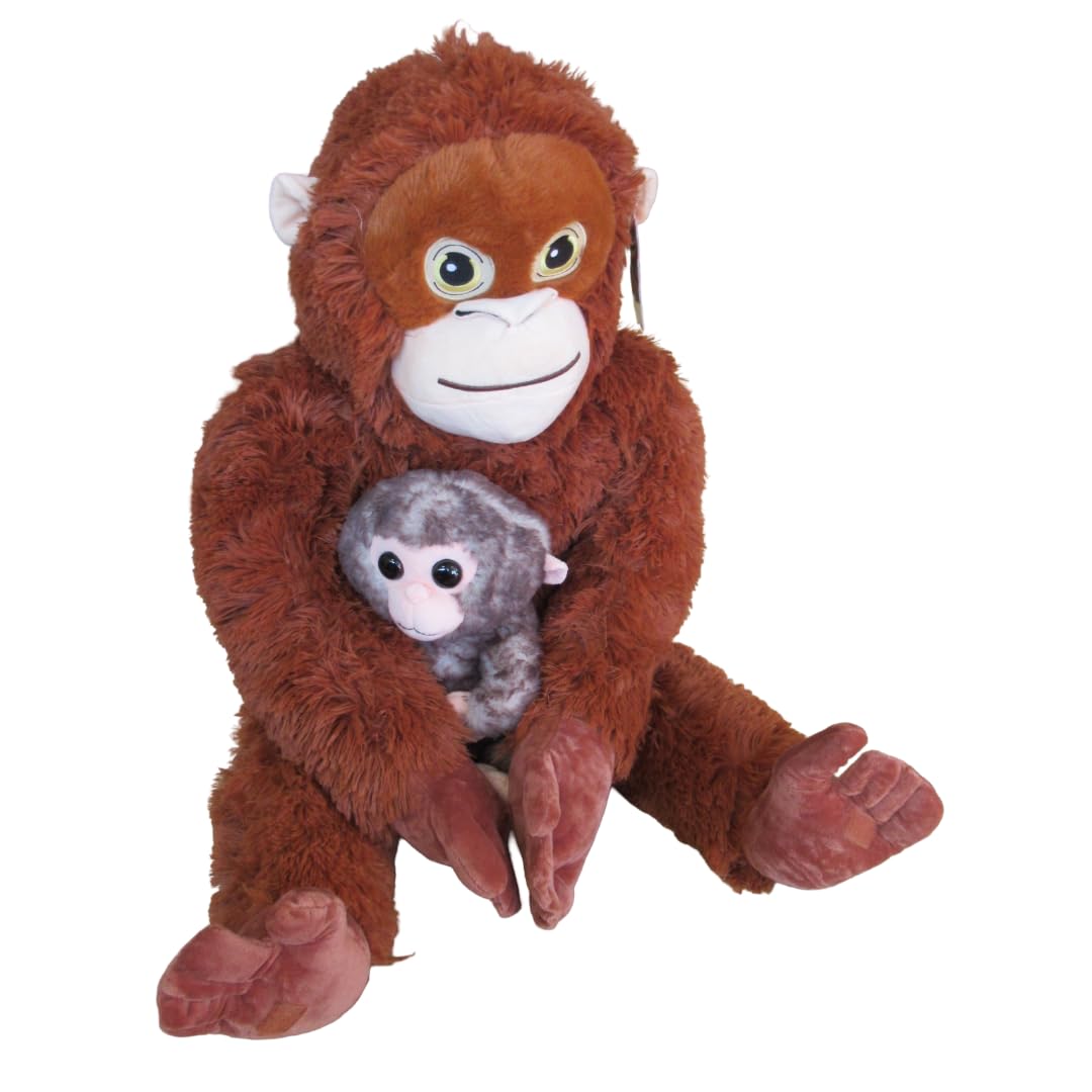 Olbrzym pluszak XXL PUNCH małpa zoo małpa orangutan - Japoński szczeniak makak inspirowana figurką kolekcjonerską-wysokość 60 cm siedzisko - kolor brązowy