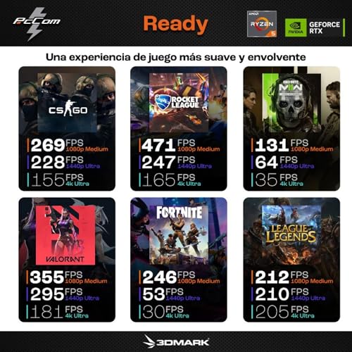 PcCom PC de Sobremesa Ready AMD Ryzen 5 5600X 16 GB RAM 1 TB SSD Marca