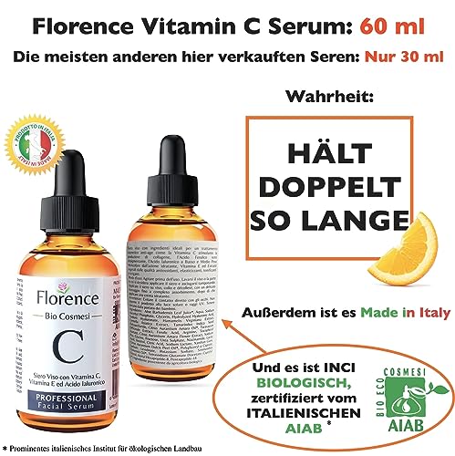 Vitamin-C-Serum Florence 60ml Bio Hyaluron Serum, Vitamin C, E