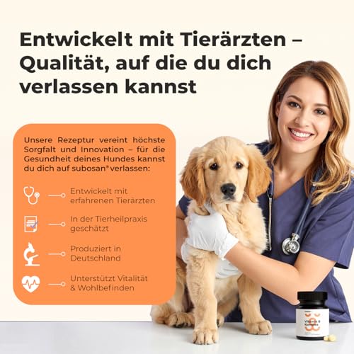 Vitamin B Komplex für Hunde - 120 Tabletten - Hochdosiert: Mit 8 B-Vitaminen (B1, B2, B3, B5, B6, B7, B9, B12) - Mit Tierärzten entwickelt, laborgeprüft & produziert in Deutschland