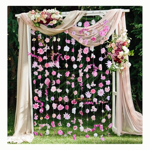 RIDDSEE Flower Garlands 41.3ft Artificial Hanging Flowers Fa