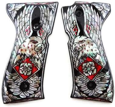Mother of Pearl Inlay Beretta 92fs Grips Black Eagle