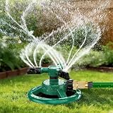 Upsmoker Rasensprenger 360 Grad Sprinkler,Viereckregner, Automatische Rasen Sprinkler Wasser,3-Arm Rotierende Sprinkler mit Schnellverbinder für Garten Große Kleine fläche,Blumenbeete,Gemüsebeet