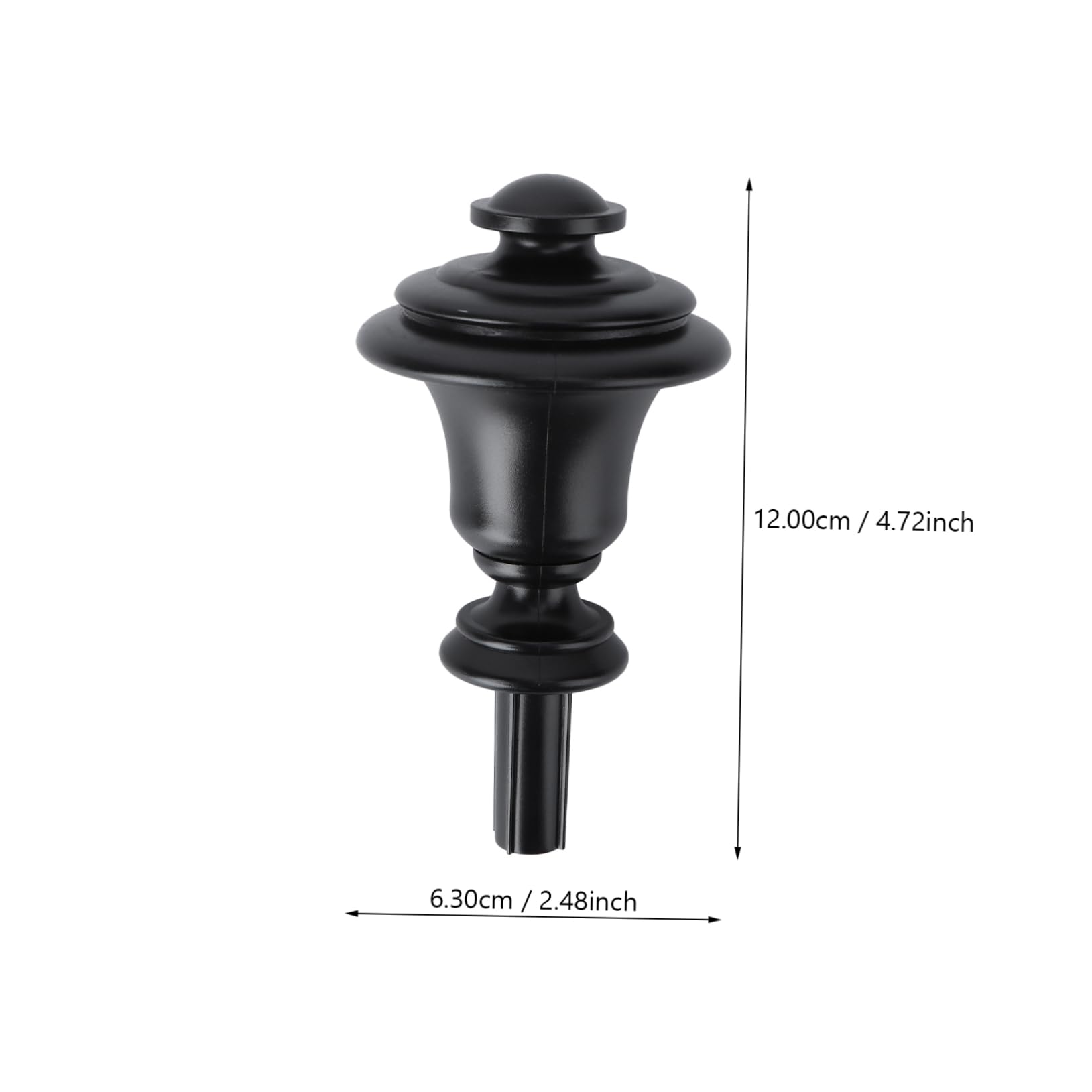4 in. Black Finial 4 Finish Asst 8-Bx