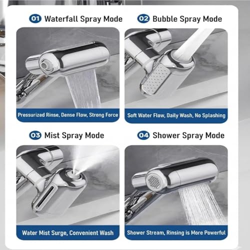 Extensor de grifo para lavabo contra salpicaduras en limpieza de platos 8