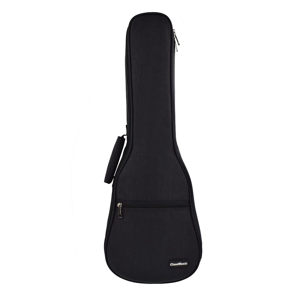 CLOUDMUSIC Ukulelen-Tasche, gepolstert, Rucksack für Sopran, 53,3 cm (21 Zoll), Sopran, Schwarz