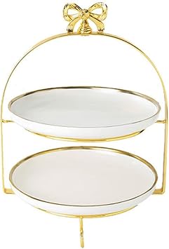 Cake Stand Cake Snack Stand Dessert Display Stand Fashion Table Fruit Plate Double-layer Three-tier Cake Stand Light Luxury Dessert Display Stand Dessert Stand Color White, Size Small