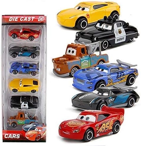- Euphoria Kid Toys Cars Diecast Metal Lightning McQueen Black Storm Jackson Cars Toys for Boys -Set of 6