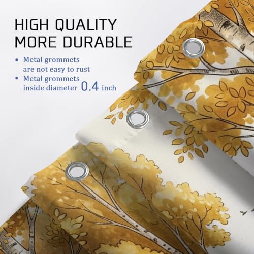 Rideau de douche extra long contre les éclaboussures automne jaune - 5