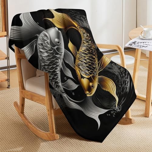 Plaid couverture de poisson jeté de lit flannel polaire chaude pour chambre - 8