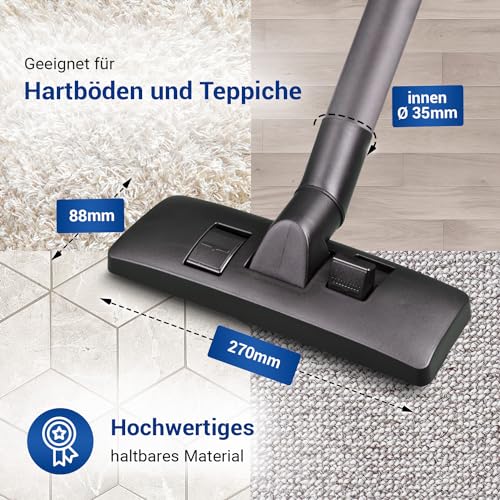 VIOKS Staubsaugerdüse Bodendüse Kombidüse Teppich Bürste Ø 35mm Ersatz für Staubsauger kompatibel mit Bosch Siemens für Teppich- und Hartfußböden