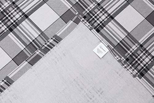 Ruvanti 100% Cotton 4 Piece Flannel Sheets King Balance Plaid Grey Deep Pocket-Warm-Super Soft - Breathable Moisture Wicking Flannel Bed Sheet Set King Include Flat Sheet, Fitted Sheet 2 Pillowcases #TOP5