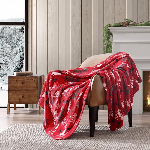 Image of Eddie Bauer - Throw Blanket, Ultra-Soft & Reversible Plush Bedding, Blanket for Couch & Bed (Deer Woods Red, 50 inch x 60 inch)