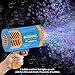 Bubble Gun Bazooka Machine with Solution - 69 Holes Blaster for Outdoor Summer Toy, Party Favors - Blue Easter Bubble Maker Blowers for Kids