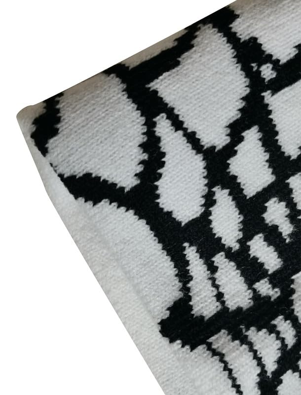 BAIMORE Y2K Gothic Spider Pattern Knitted Hat Winter Warm Acrylic Knitted Beanie for Men Women Beanie White