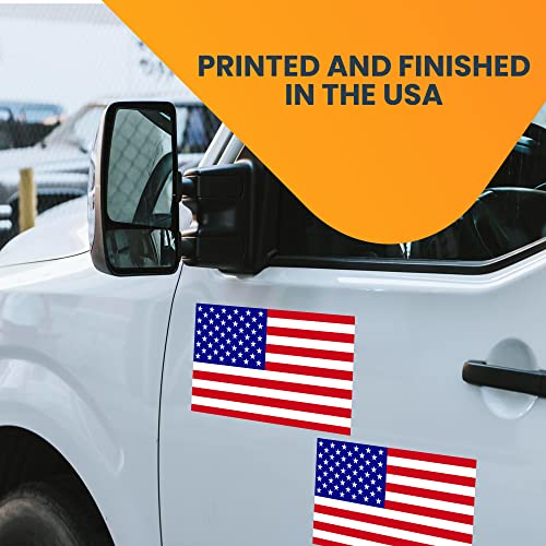 Image of Magnet Me Up: American Flag Automotive Magnet Decal - 5x8 inches, 2 Pack, Red White, and Blue - Heavy-Duty for Car, Truck, SUV United States of America Patriotic Auto Accessories, USA Flag Car Magnets