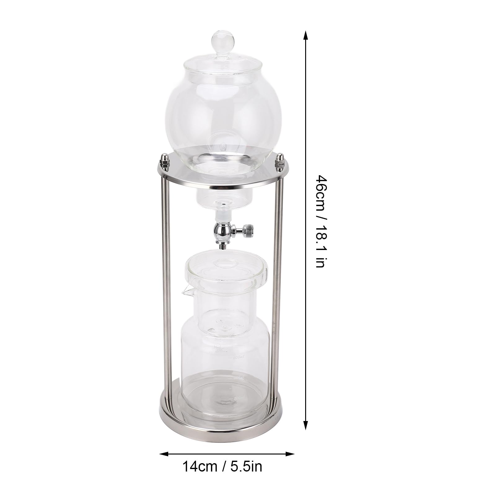 Cold Brew Coffee Maker, Kaffeebereiter mit Glaskaraffe Cold Brew Flasche für Kaffee Kaffeebereiter für kaltgebrühten Kaffee und Tee