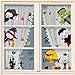 Tuopuda Halloween Autocollant Double Face Dessin Animé Sorcière Décoration Fenêtre Miroir Stickers Citrouille Chauve Souris Mural Statique Décalcomanie 8/9 Feuille (Multicolore/21x29.5cm)