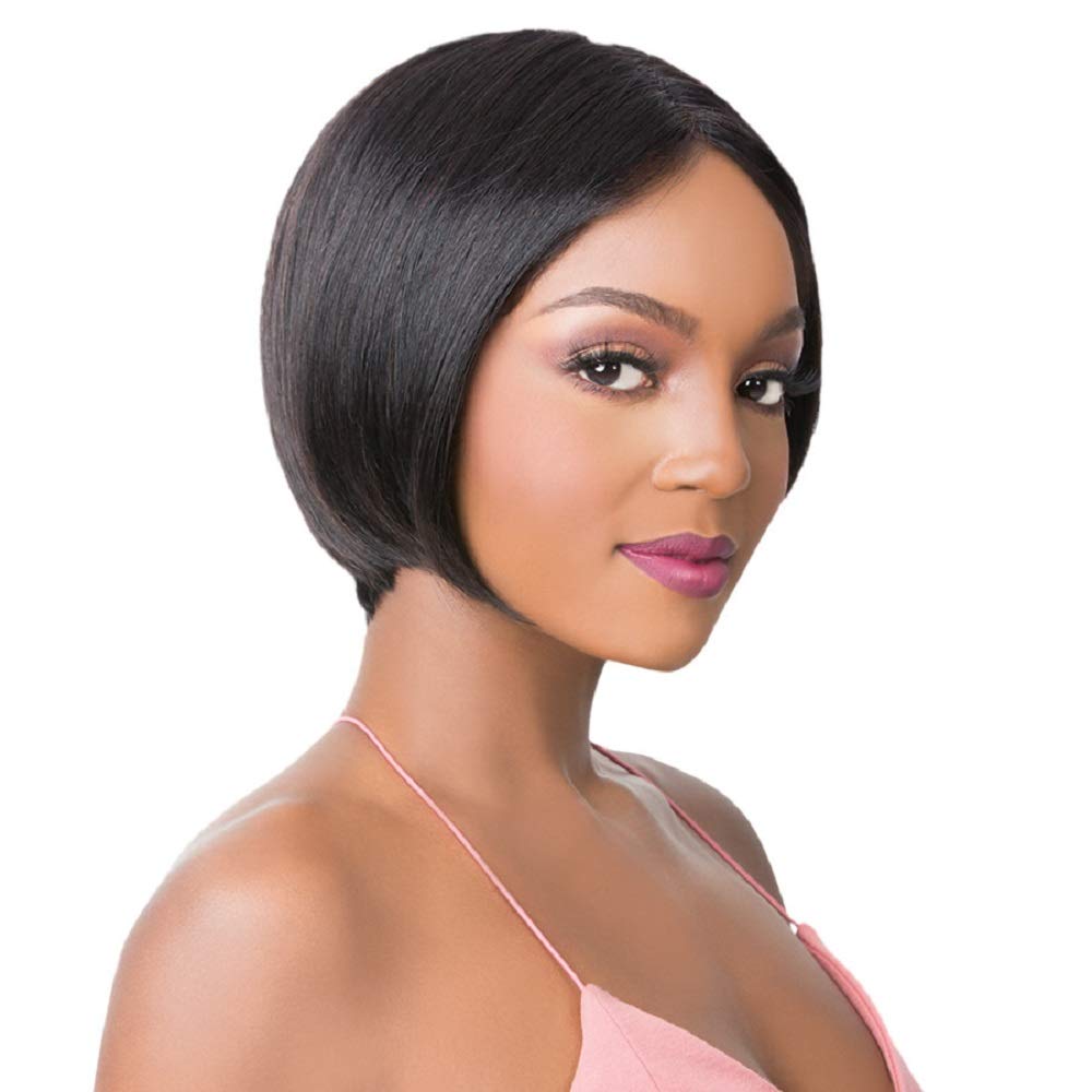 Hh Wide T Part S Lace Mimi Lace Front & Lace Part Human Hair Wig by It's a Wig in 99J, Cap Size: Average, Length: Short