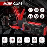 Car Jump Starter 2000A Peak 28000mAh,Relaxhik Car Battery Charger Jump Starter with USB QC3.0 Quick Charge(Up to 7.5L Gas/6L Diesel Engines),12V Portable Battery Jump Starter with Emergency Light - 3