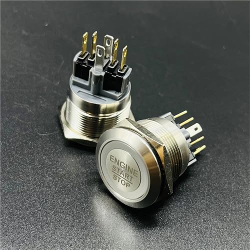 Botón de arranque de acero inoxidable 22mm con iluminación LED de precisión 6