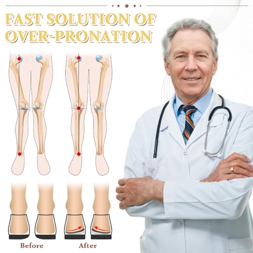 BIGGCOOL Corrective Insoles for Supination & Over-Pronation, Orthotics Medial & Lateral Heel Wedge Inserts for Foot Alignment, Bow Legs, Knee Pain (Black-2 Layers, L: Women 8-12/Men: 7.5-13)4