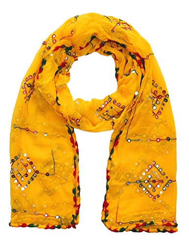 Dupatta en mousseline brodée multicolore de haute qualité pour robe de fête