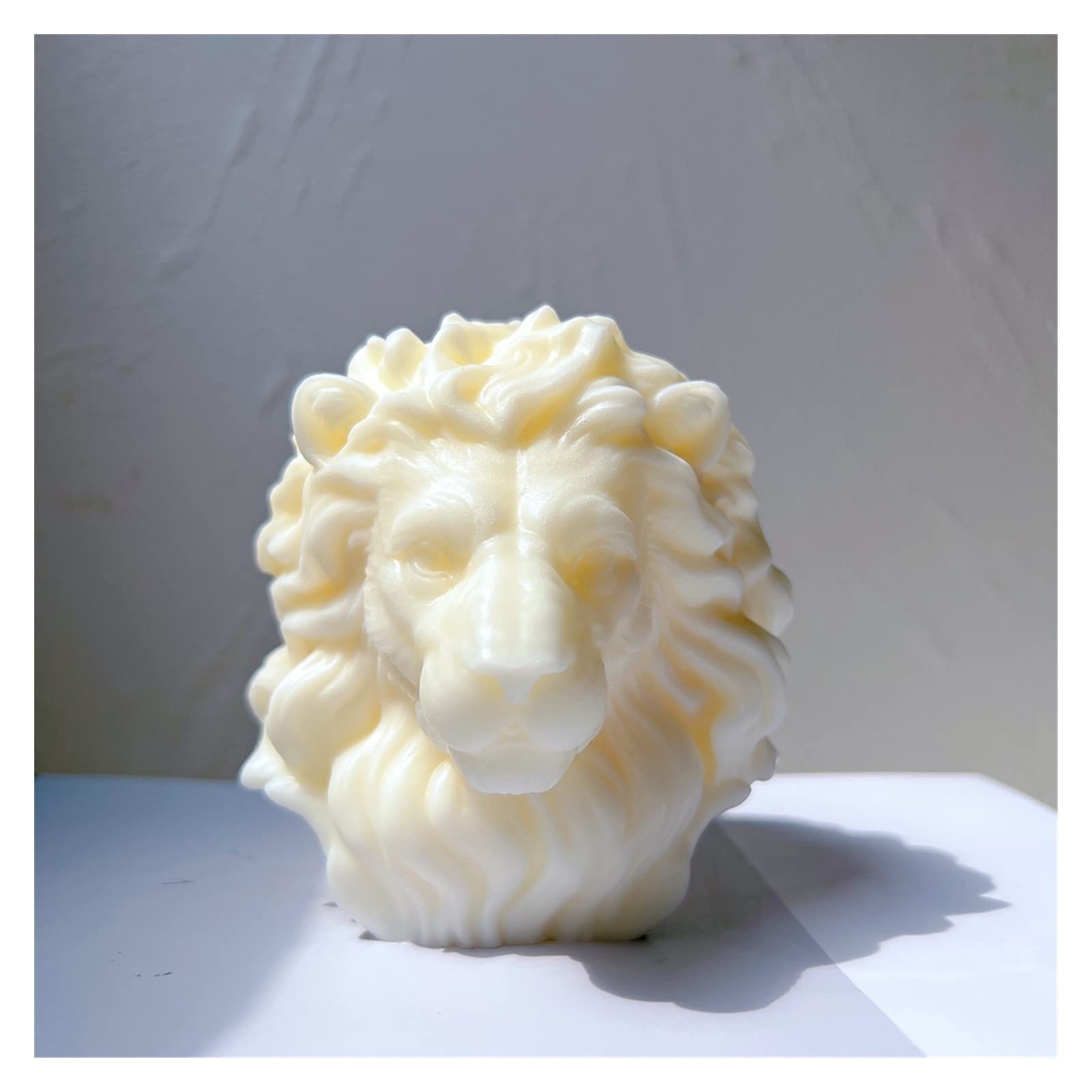 YZACK Molde de Silicona for Vela de Cabeza de león, Estatua de Animal única, moldes for Velas de Cera de Soja, Amantes de los Animales, decoración del hogar, Regalo for fundición de Resina