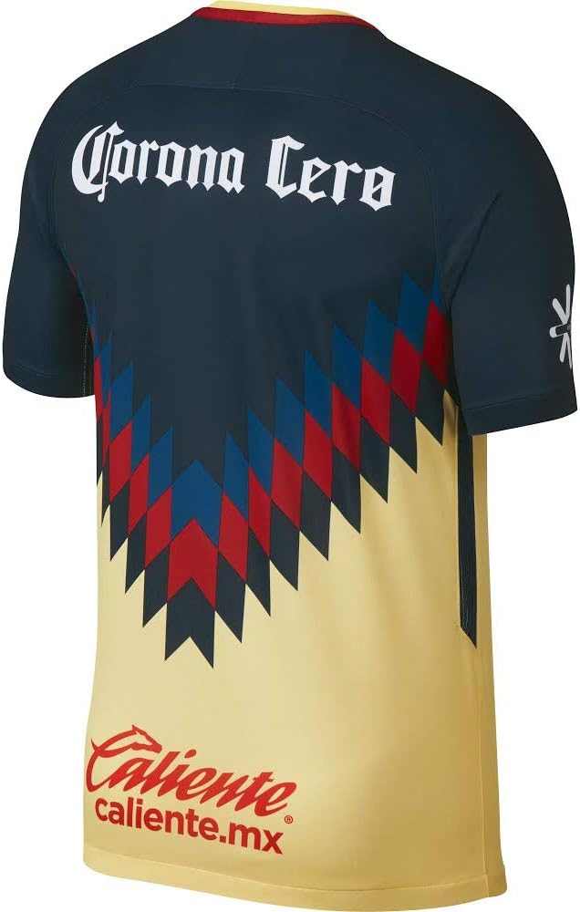 Nike Men's Breathe Club America Home Stadium Soccer Jersey (Small) Navy Blue, Yellow