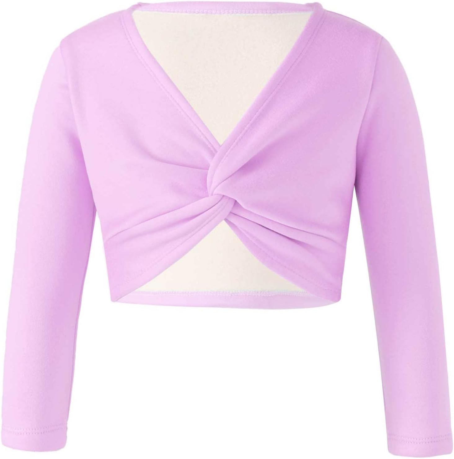 Girls Classic Wrap Top Kids Long Sleeve Thick Gymnastics Shrug Dancewear Knit Cardigan