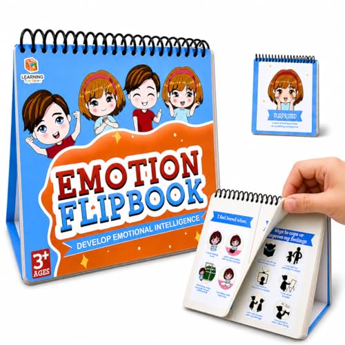 Emotions Flip Book for Kids – Feelings Chart Alternative for Classroom & Home, Social Emotional Learning Tool, Mood Chart & Emotional Regulation Aid, Behavior Support for Preschool, Toddlers & Therapy