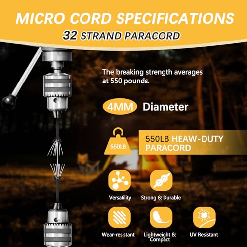 Romon Paracord 4mm, 30M Paracord Schnüre Seil 9 Kern-Strängen Bänder, Schnur Reissfest Seil Sonnensegel, Nylon Reepschnur für Outdoor Camping, Schwarz
